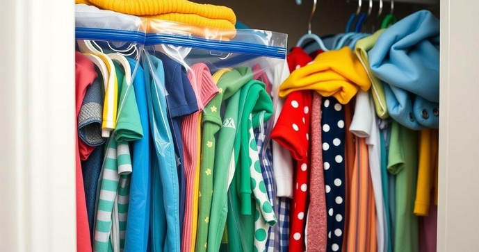 Sacos zip lock de roupas de crianças são práticos e essenciais