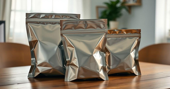 Sacos zip lock metalizado liso como solução prática para armazenamento
